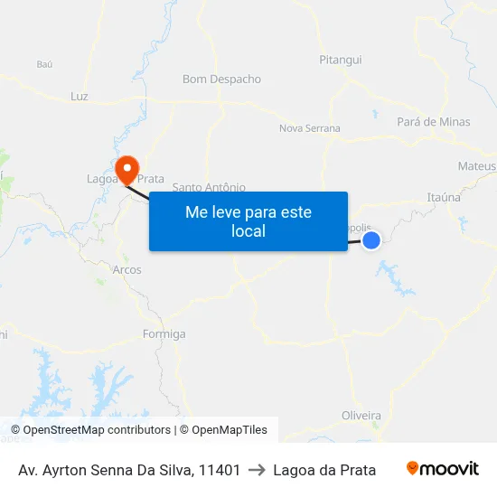 Av. Ayrton Senna Da Silva, 11401 to Lagoa da Prata map