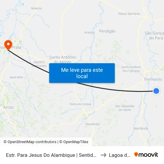 Estr. Para Jesus Do Alambique | Sentido Jesus Do Alambique to Lagoa da Prata map