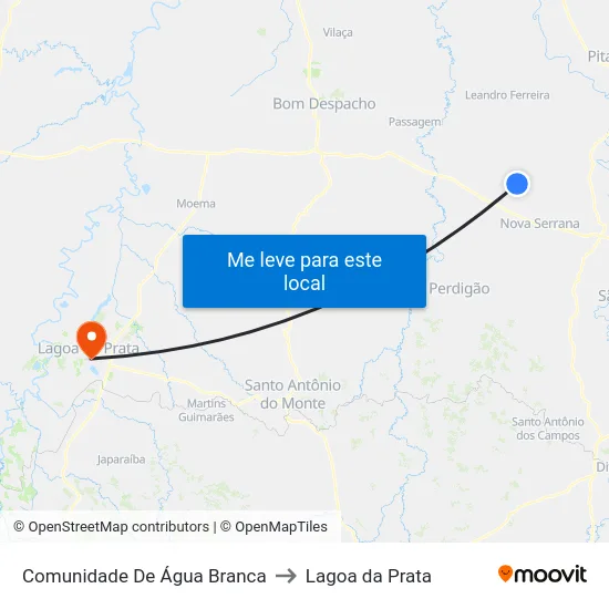 Comunidade De Água Branca to Lagoa da Prata map