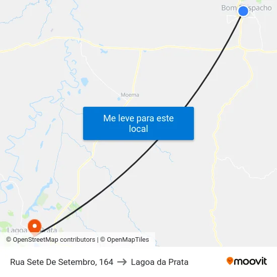 Rua Sete De Setembro, 164 to Lagoa da Prata map