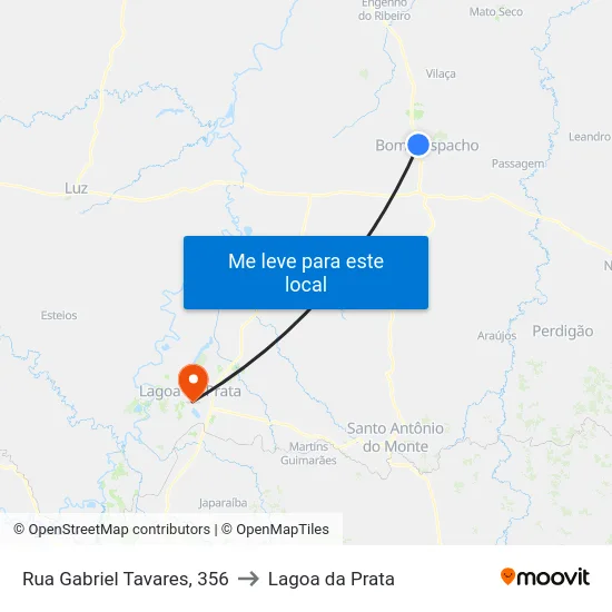 Rua Gabriel Tavares, 356 to Lagoa da Prata map