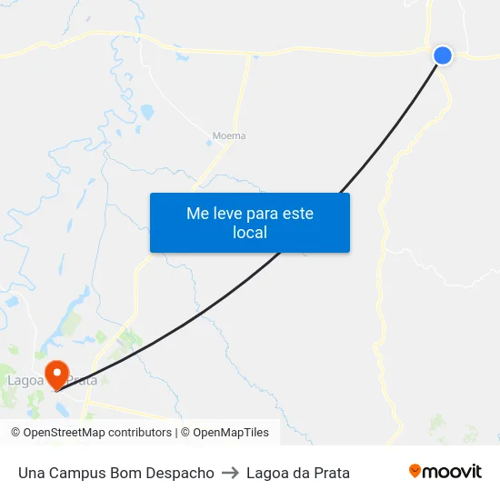 Una Campus Bom Despacho to Lagoa da Prata map