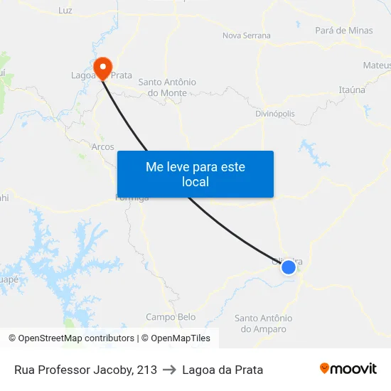 Rua Professor Jacoby, 213 to Lagoa da Prata map