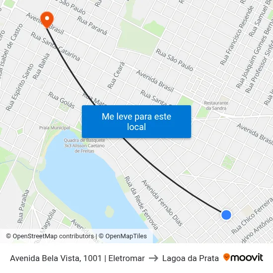 Avenida Bela Vista, 1001 | Eletromar to Lagoa da Prata map
