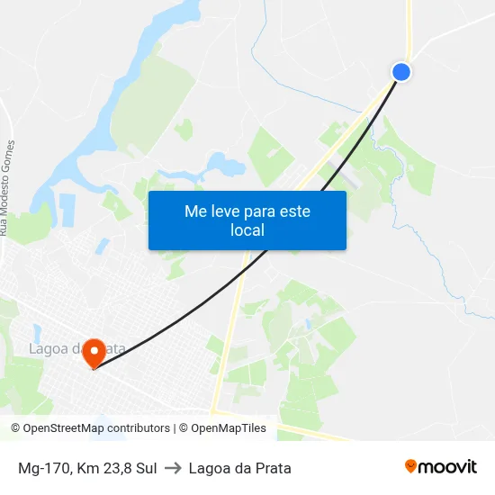 Mg-170, Km 23,8 Sul to Lagoa da Prata map