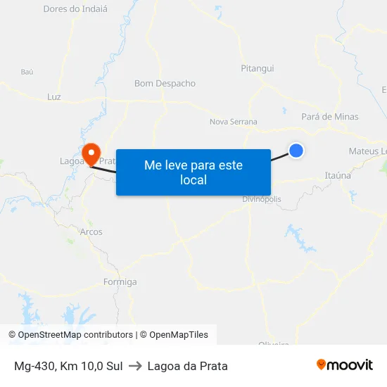 Mg-430, Km 10,0 Sul to Lagoa da Prata map