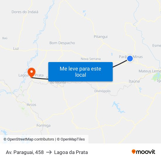 Av. Paraguai, 458 to Lagoa da Prata map