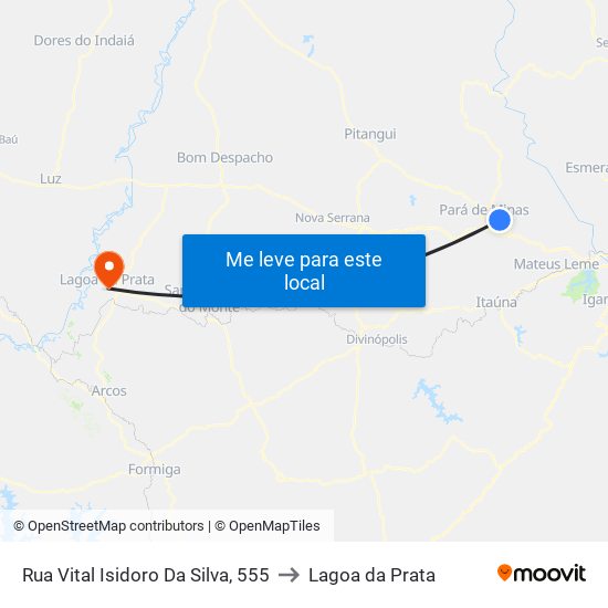 Rua Vital Isidoro Da Silva, 555 to Lagoa da Prata map