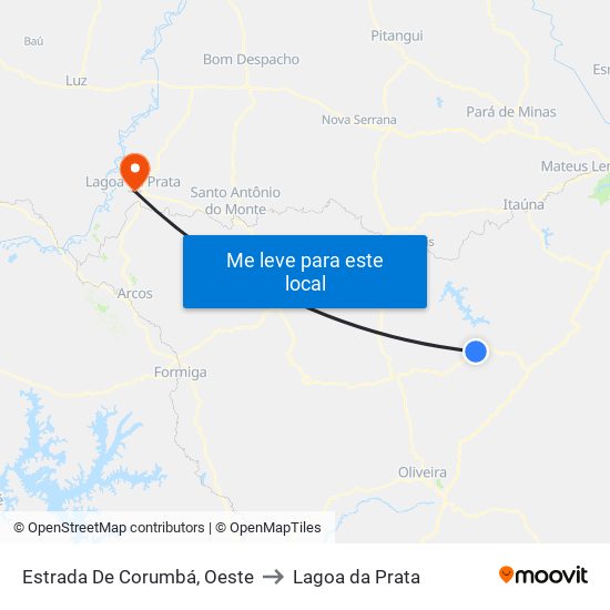 Estrada De Corumbá, Oeste to Lagoa da Prata map