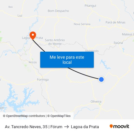 Av. Tancredo Neves, 35 | Fórum to Lagoa da Prata map