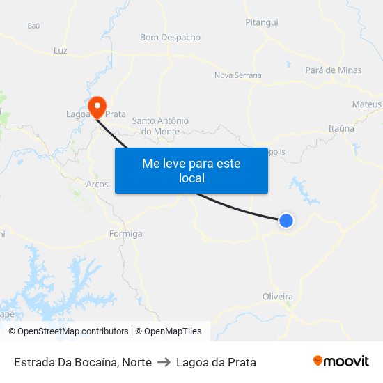 Estrada Da Bocaína, Norte to Lagoa da Prata map