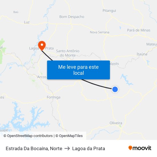 Estrada Da Bocaína, Norte to Lagoa da Prata map