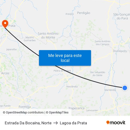 Estrada Da Bocaína, Norte to Lagoa da Prata map