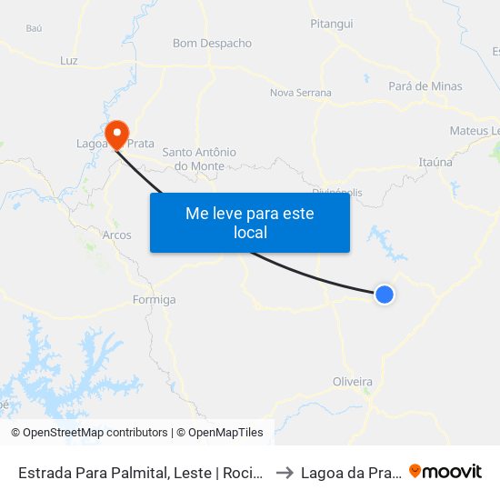 Estrada Para Palmital, Leste | Rocinha to Lagoa da Prata map