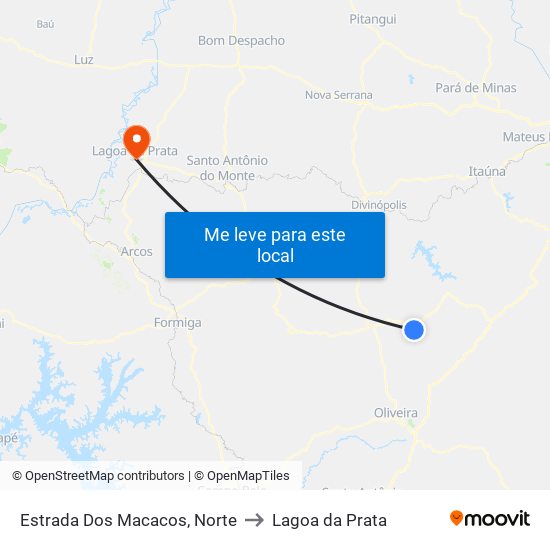 Estrada Dos Macacos, Norte to Lagoa da Prata map
