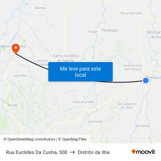 Rua Euclides Da Cunha, 500 to Distrito da Ilha map