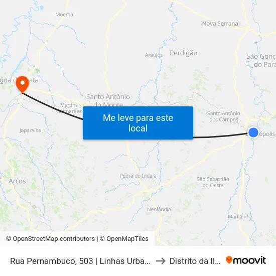 Rua Pernambuco, 503 | Linhas Urbanas to Distrito da Ilha map