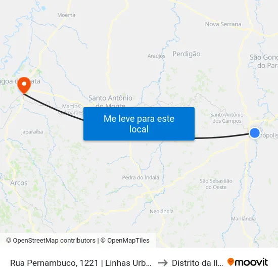 Rua Pernambuco, 1221 | Linhas Urbanas to Distrito da Ilha map