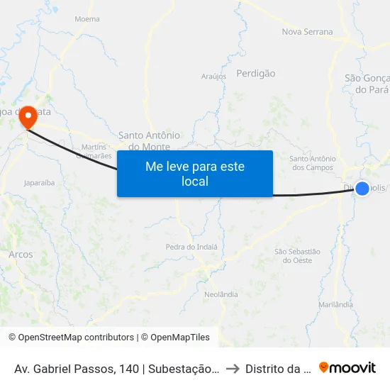 Av. Gabriel Passos, 140 | Subestação Cemig to Distrito da Ilha map