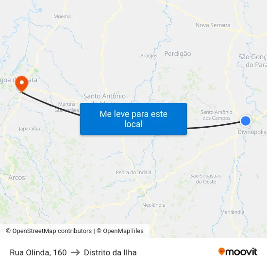 Rua Olinda, 160 to Distrito da Ilha map