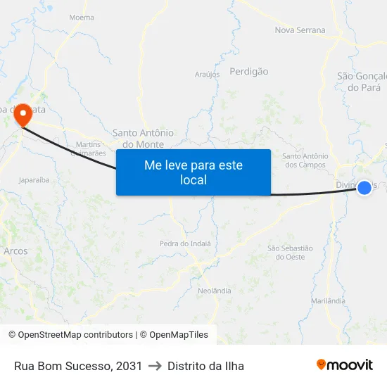 Rua Bom Sucesso, 2031 to Distrito da Ilha map