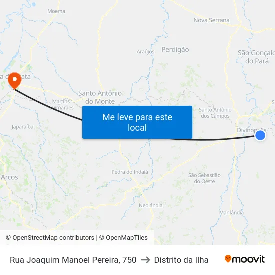 Rua Joaquim Manoel Pereira, 750 to Distrito da Ilha map