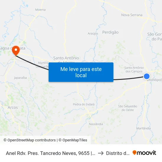 Anel Rdv. Pres. Tancredo Neves, 9655 | Posto Pratinha to Distrito da Ilha map