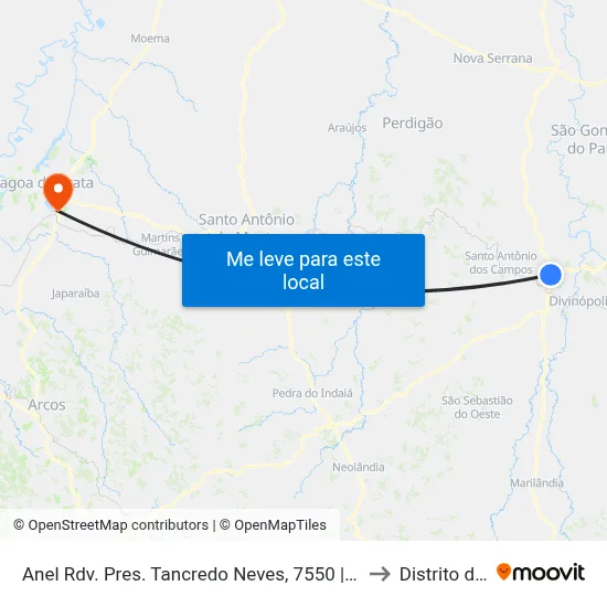 Anel Rdv. Pres. Tancredo Neves, 7550 | Minasmáquinas to Distrito da Ilha map