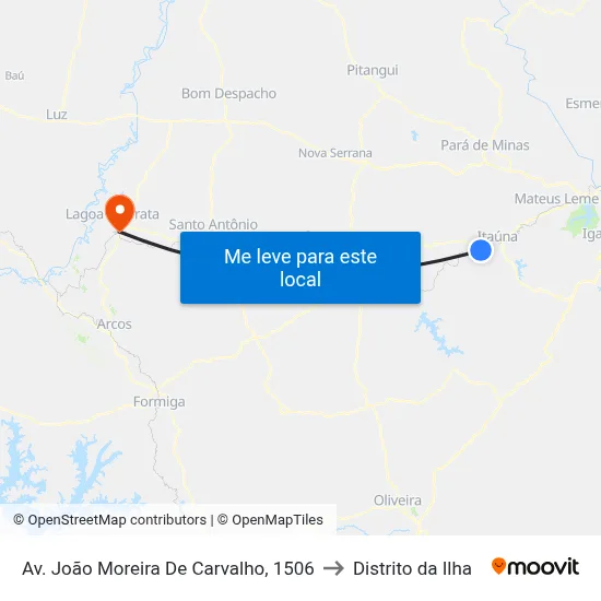 Av. João Moreira De Carvalho, 1506 to Distrito da Ilha map