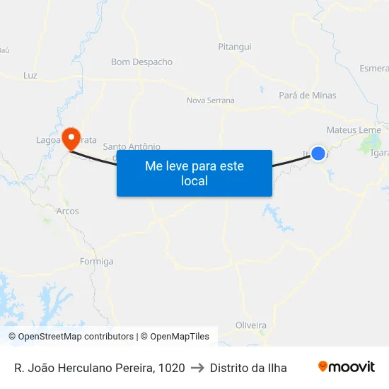 R. João Herculano Pereira, 1020 to Distrito da Ilha map