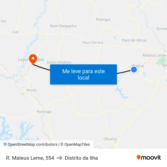 R. Mateus Leme, 554 to Distrito da Ilha map