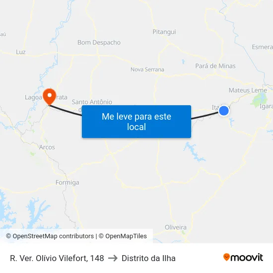 R. Ver. Olívio Vilefort, 148 to Distrito da Ilha map