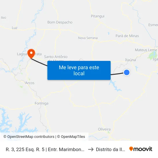 R. 3, 225 Esq. R. 5 | Entr. Marimbondo to Distrito da Ilha map