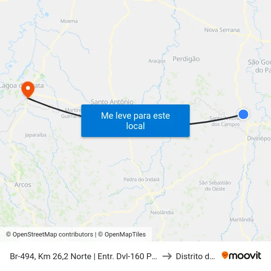 Br-494, Km 26,2 Norte | Entr. Dvl-160 Para Fortaleza to Distrito da Ilha map