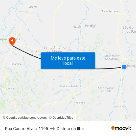 Rua Castro Alves, 1195 to Distrito da Ilha map