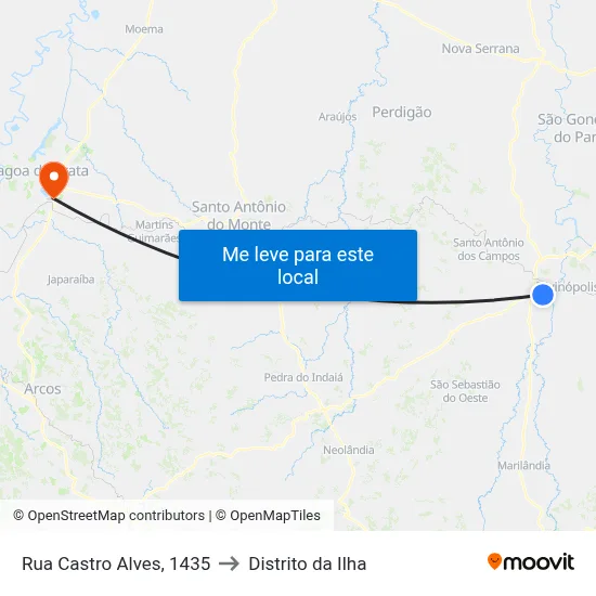 Rua Castro Alves, 1435 to Distrito da Ilha map