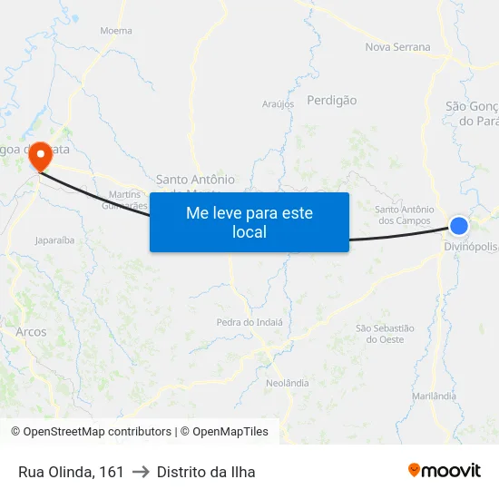 Rua Olinda, 161 to Distrito da Ilha map