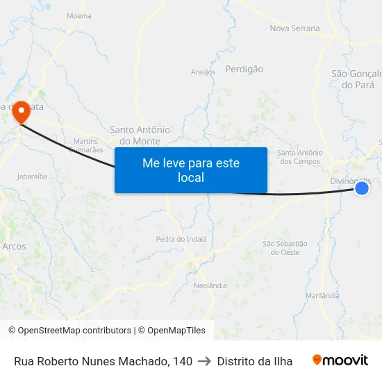 Rua Roberto Nunes Machado, 140 to Distrito da Ilha map