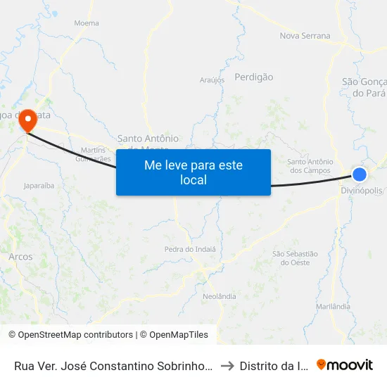 Rua Ver. José Constantino Sobrinho, 939 to Distrito da Ilha map