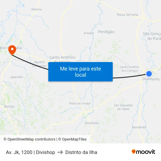 Av. Jk, 1200 | Divishop to Distrito da Ilha map