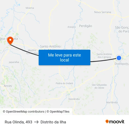 Rua Olinda, 493 to Distrito da Ilha map