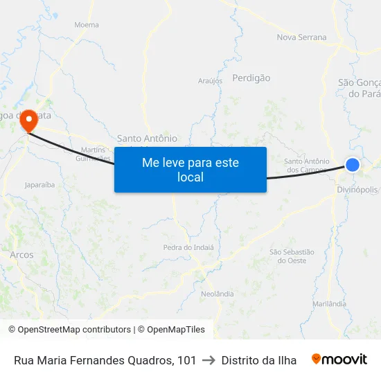 Rua Maria Fernandes Quadros, 101 to Distrito da Ilha map