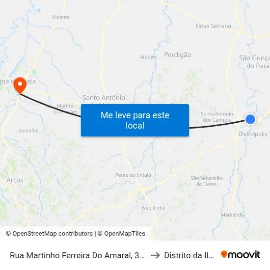 Rua Martinho Ferreira Do Amaral, 351 to Distrito da Ilha map