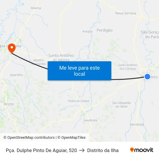 Pça. Dulphe Pinto De Aguiar, 520 to Distrito da Ilha map