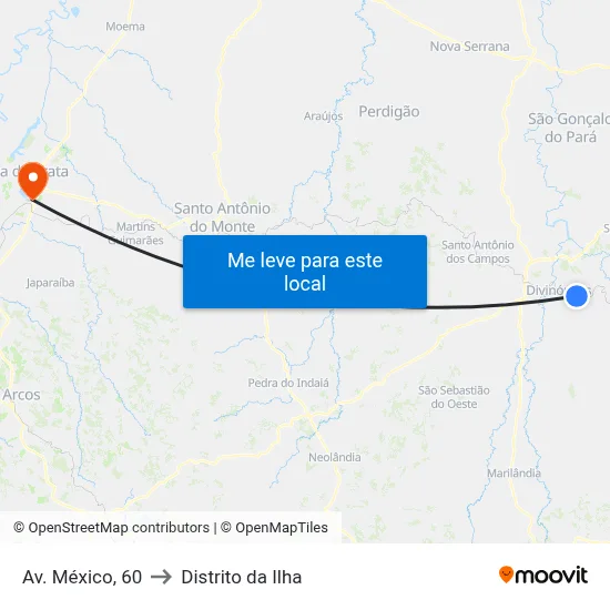 Av. México, 60 to Distrito da Ilha map