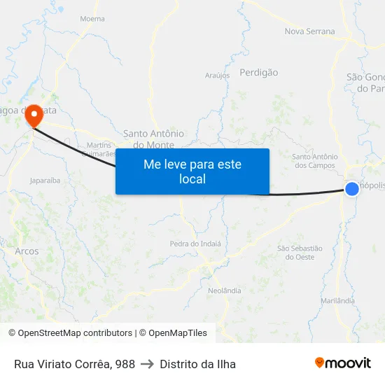 Rua Viriato Corrêa, 988 to Distrito da Ilha map