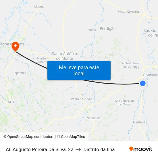 Al. Augusto Pereira Da Silva, 22 to Distrito da Ilha map