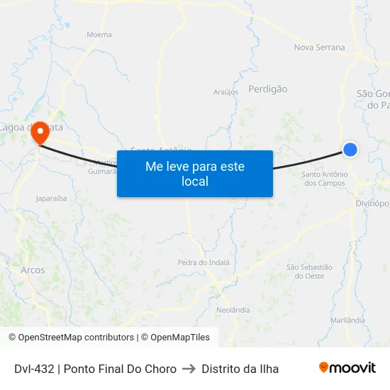 Dvl-432 | Ponto Final Do Choro to Distrito da Ilha map