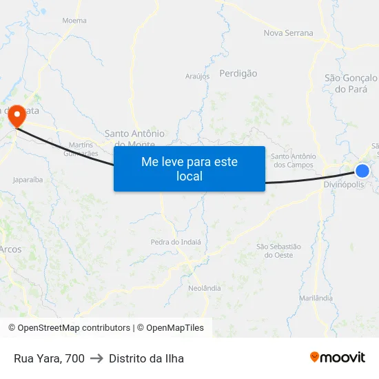 Rua Yara, 700 to Distrito da Ilha map