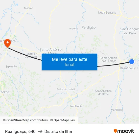 Rua Iguaçu, 640 to Distrito da Ilha map